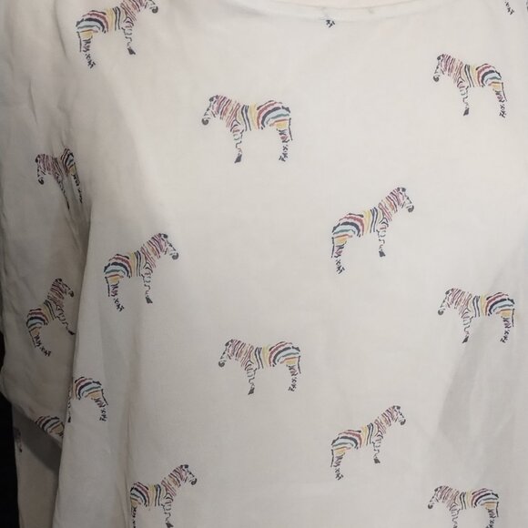 Rainbow Zebra-Print Sheer Blouse - Picture 2 of 4